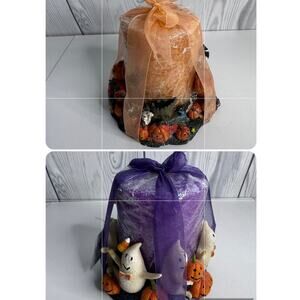Set of 2 Vintage Kohls Halloween Candles Ghosts Pumpkins Rare